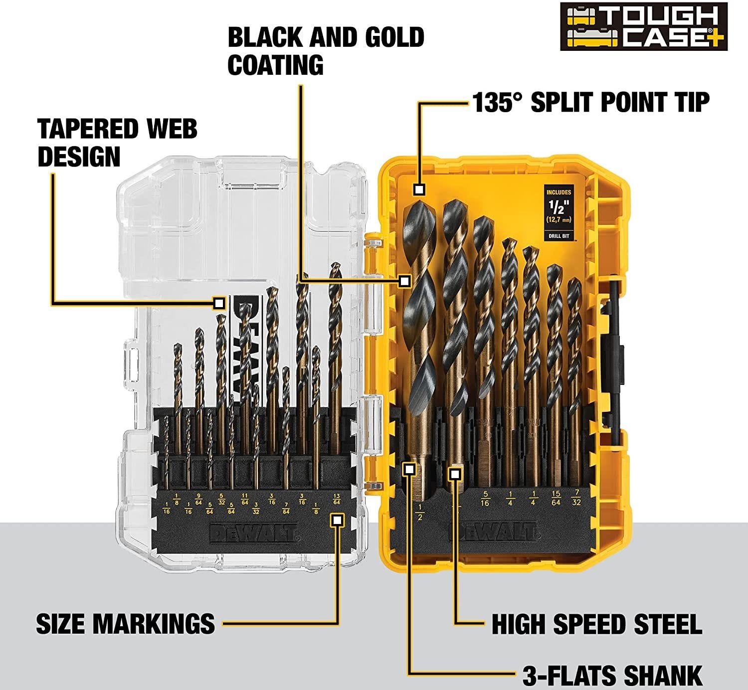 DeWalt DWA1181 21-Pack Black Oxide Twist Drill Bit Set