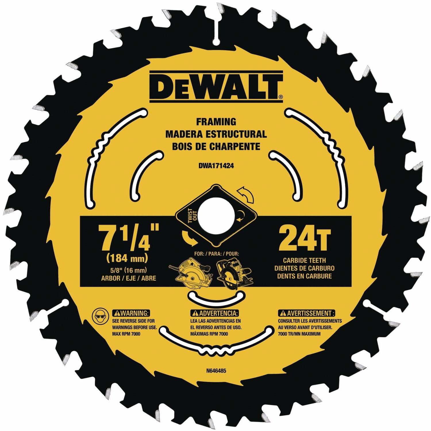DeWalt DWA1714242 7-1/4-inch 24T, 2-Pack