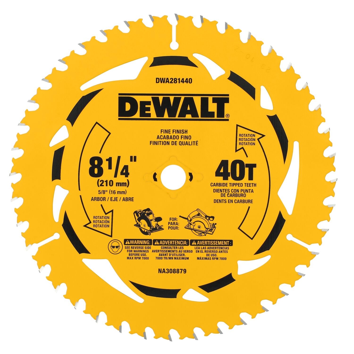 DeWalt DWA281440 8-1/4 in. 40T Carbide-Tipped Framing Saw Blade
