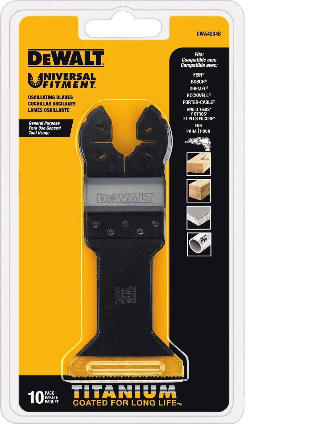 DeWalt DWA4204 Wide Titanium Nitride Coating Oscillating Wood with