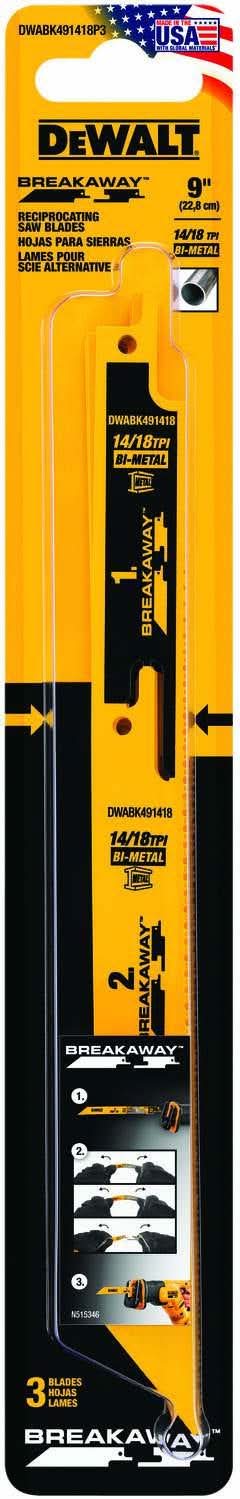 DeWalt DWABK491418 BREAKAWAY Recip 9-inch, 5-Pack