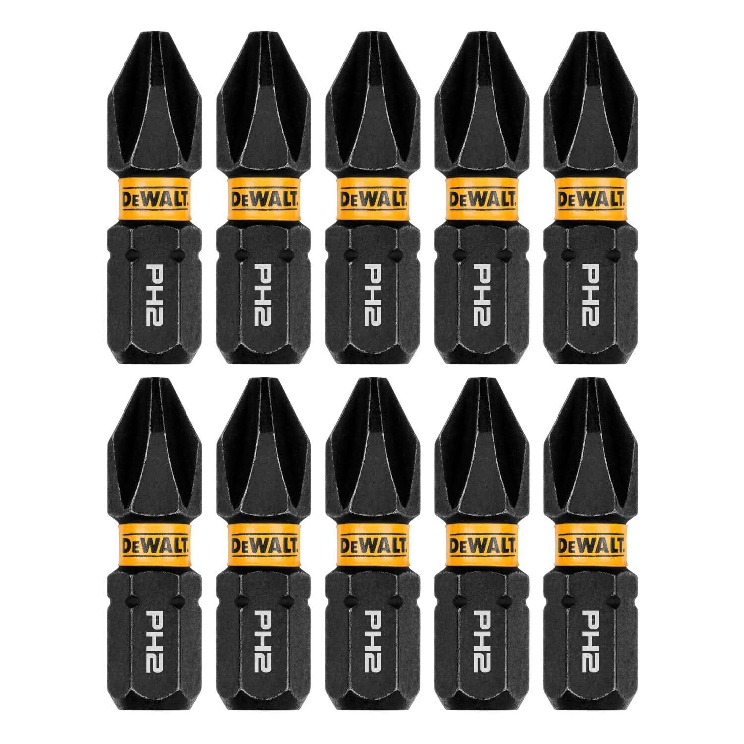DeWalt DWAF1PH2IR10 FlexTorq Impact Ready Screwdriving Bit, PH2, 1 in. (10-Pack)