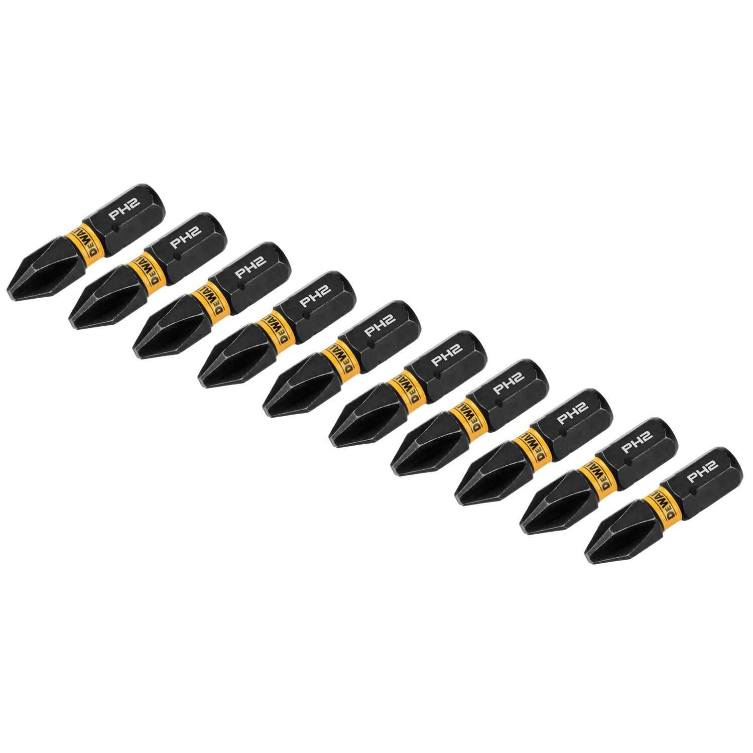 DeWalt DWAF1PH2IR10 FlexTorq Impact Ready Screwdriving Bit, PH2, 1 in. (10-Pack)