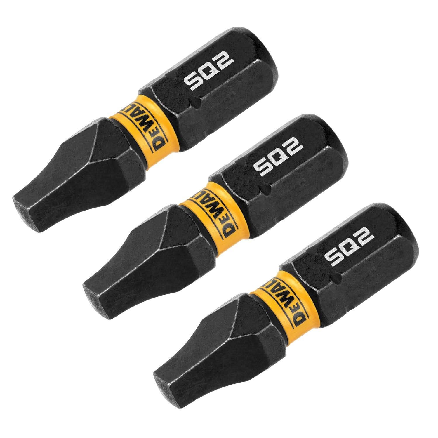 DeWalt DWAF1SQ2IR3 FlexTorq Impact Ready Screwdriving Bit, SQ2, 1 in. (3-Pack)