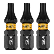 DeWalt DWAF1TX15IR3 FlexTorq Impact Ready Screwdriving Bit, T15, 1 in. (3-Pack)