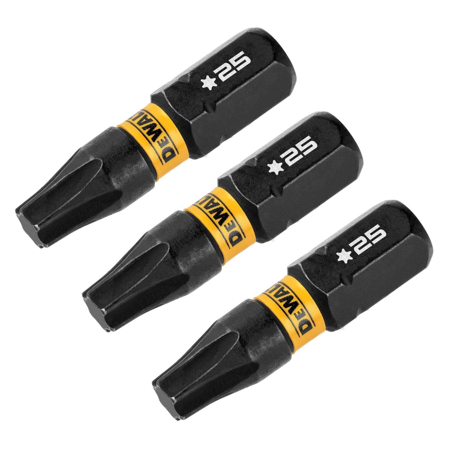 DeWalt DWAF1TX25IR3 FlexTorq Impact Ready Screwdriving Bit, T25, 1 in. (3-Pack)