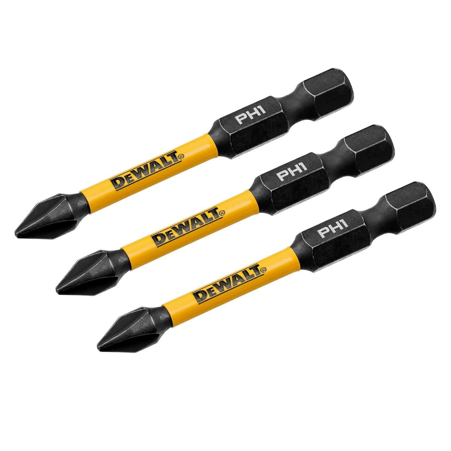 DeWalt DWAF2PH1IR3 FlexTorq Impact Ready Screwdriving Bit, PH1, 2-1/4 in. (3-Pack)