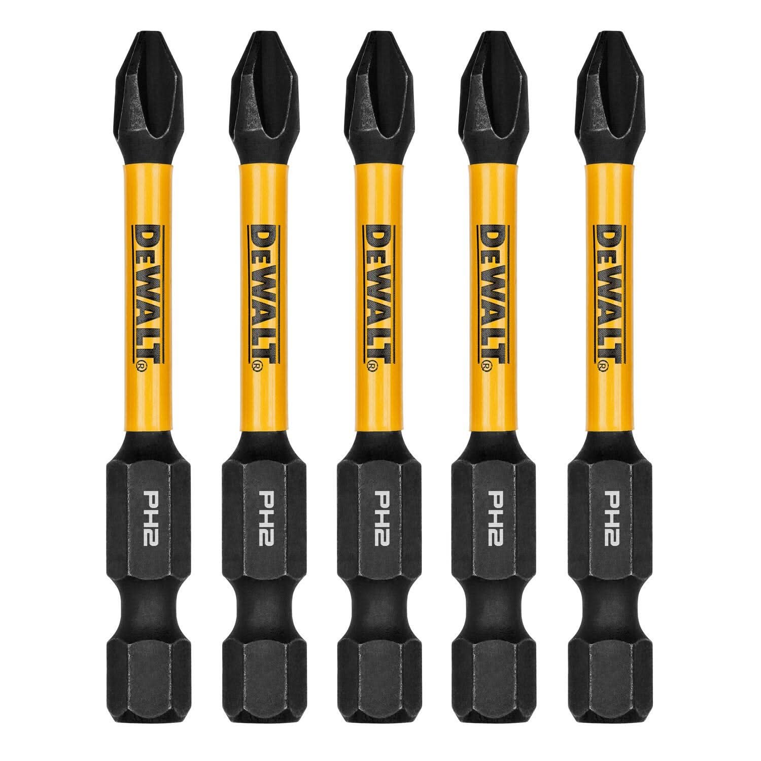 DeWalt DWAF2PH2IR5 FlexTorq Impact Ready Screwdriving Bit, PH2, 2-1/4 in. (5-Pack)