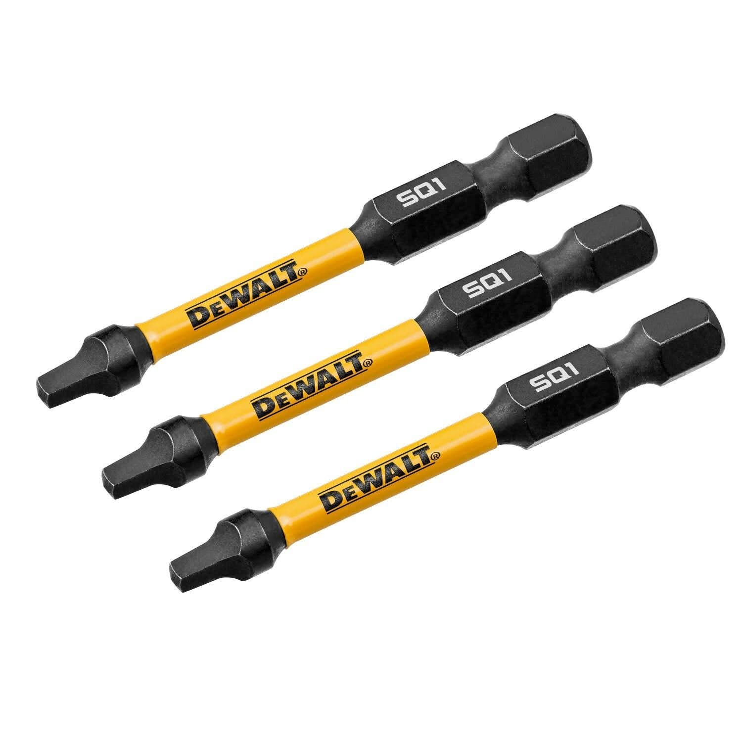 DeWalt DWAF2SQ1IR3 FlexTorq Impact Ready Screwdriving Bit, SQ1, 2-1/4 in. (3-Pack)
