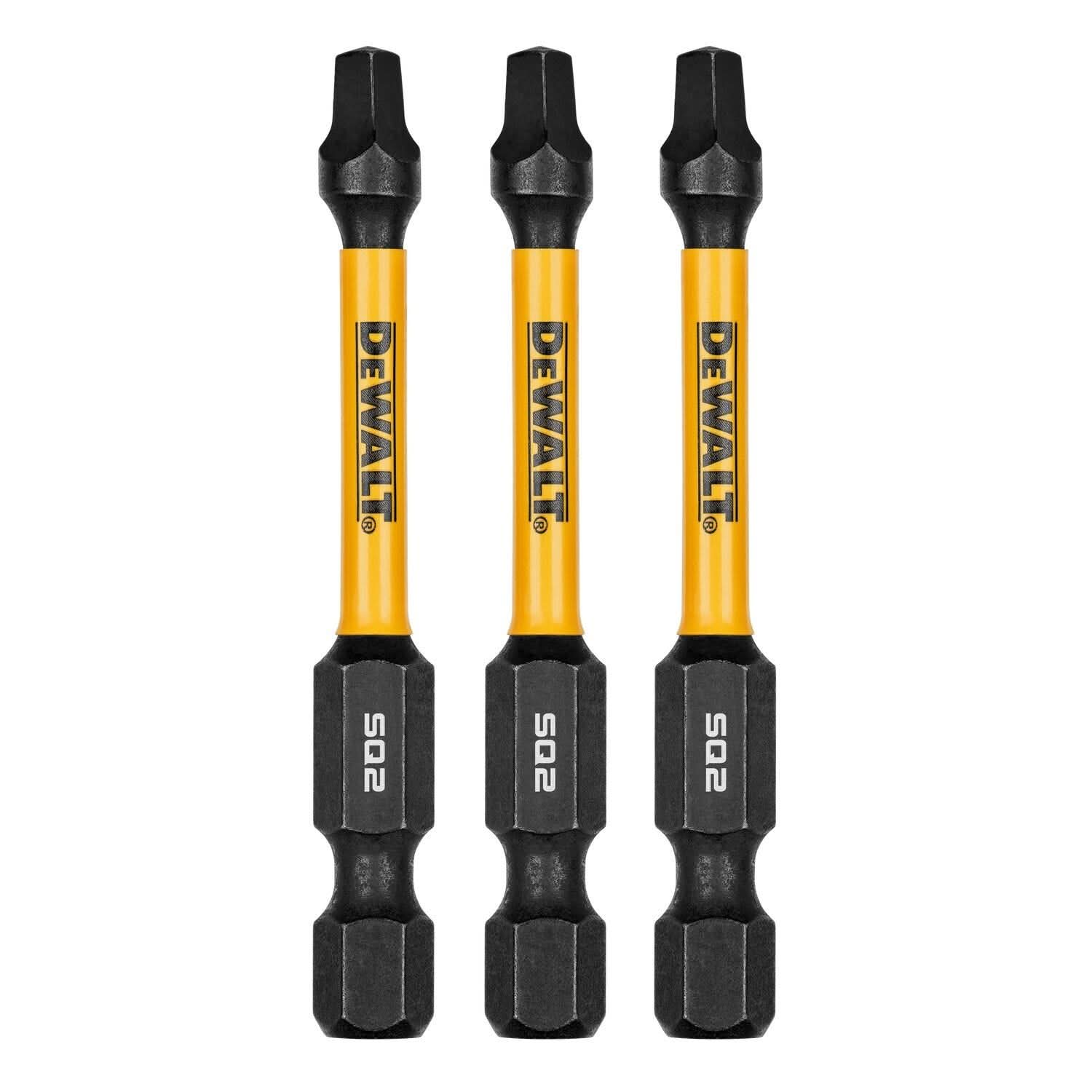 DeWalt DWAF2SQ2IR3 FlexTorq Impact Ready Screwdriving Bit, SQ2, 2-1/4 in. (3-Pack)