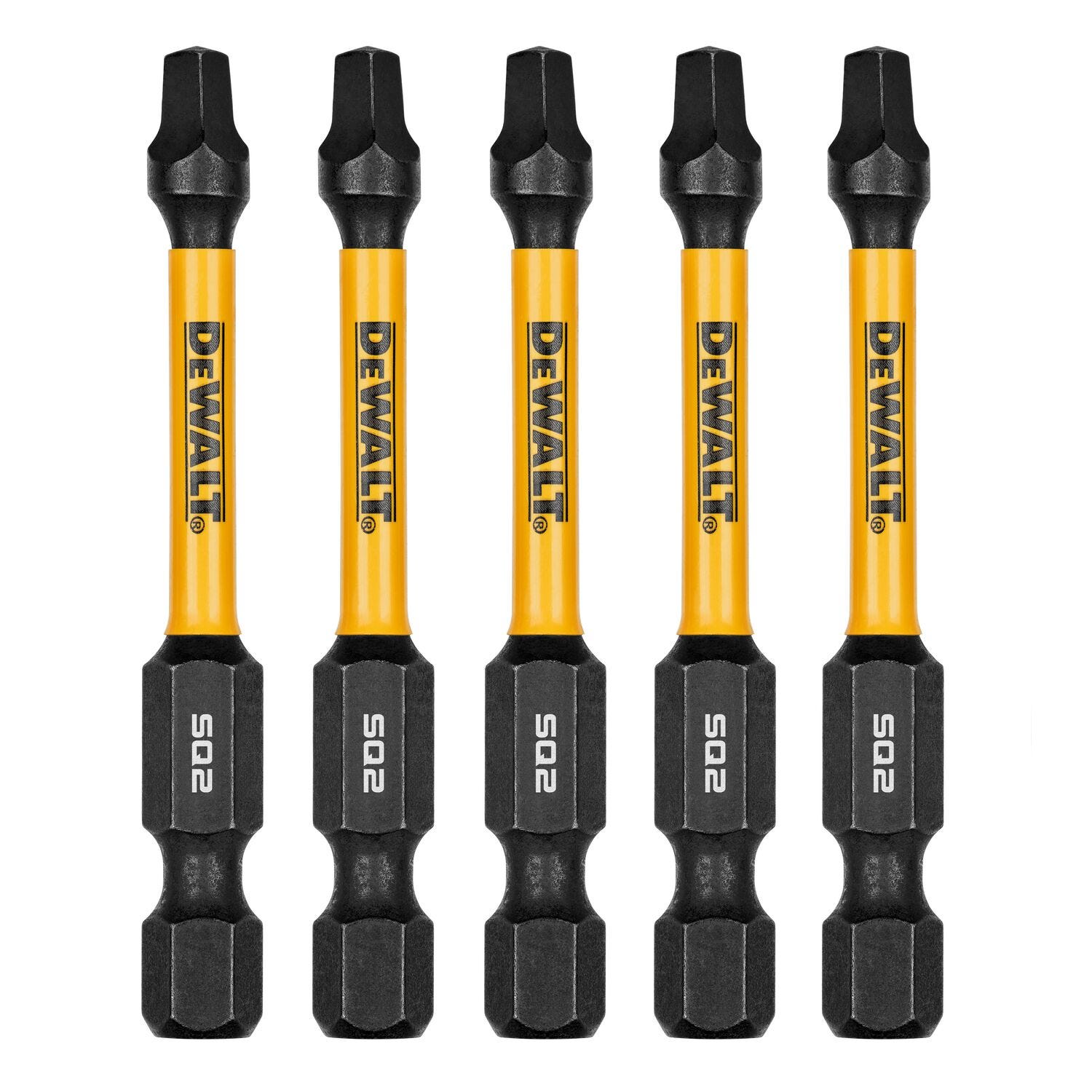 DeWalt DWAF2SQ2IR5 FlexTorq Impact Ready Screwdriving Bit, SQ2, 2-1/4 in. (5-Pack)