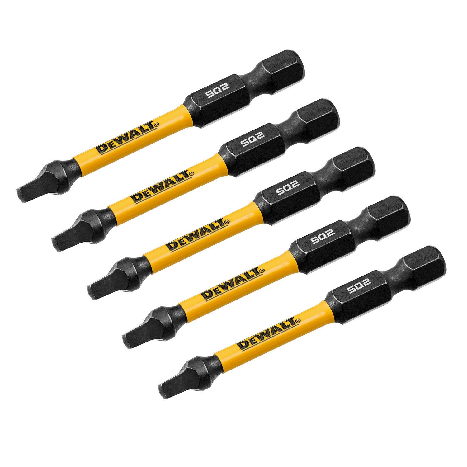DeWalt DWAF2SQ2IR5 FlexTorq Impact Ready Screwdriving Bit, SQ2, 2-1/4 in. (5-Pack)