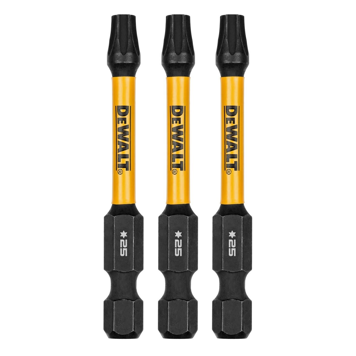 DeWalt DWAF2TX25IR3 FlexTorq Impact Ready Screwdriving Bit, T25, 2-1/4 in. (3-Pack)