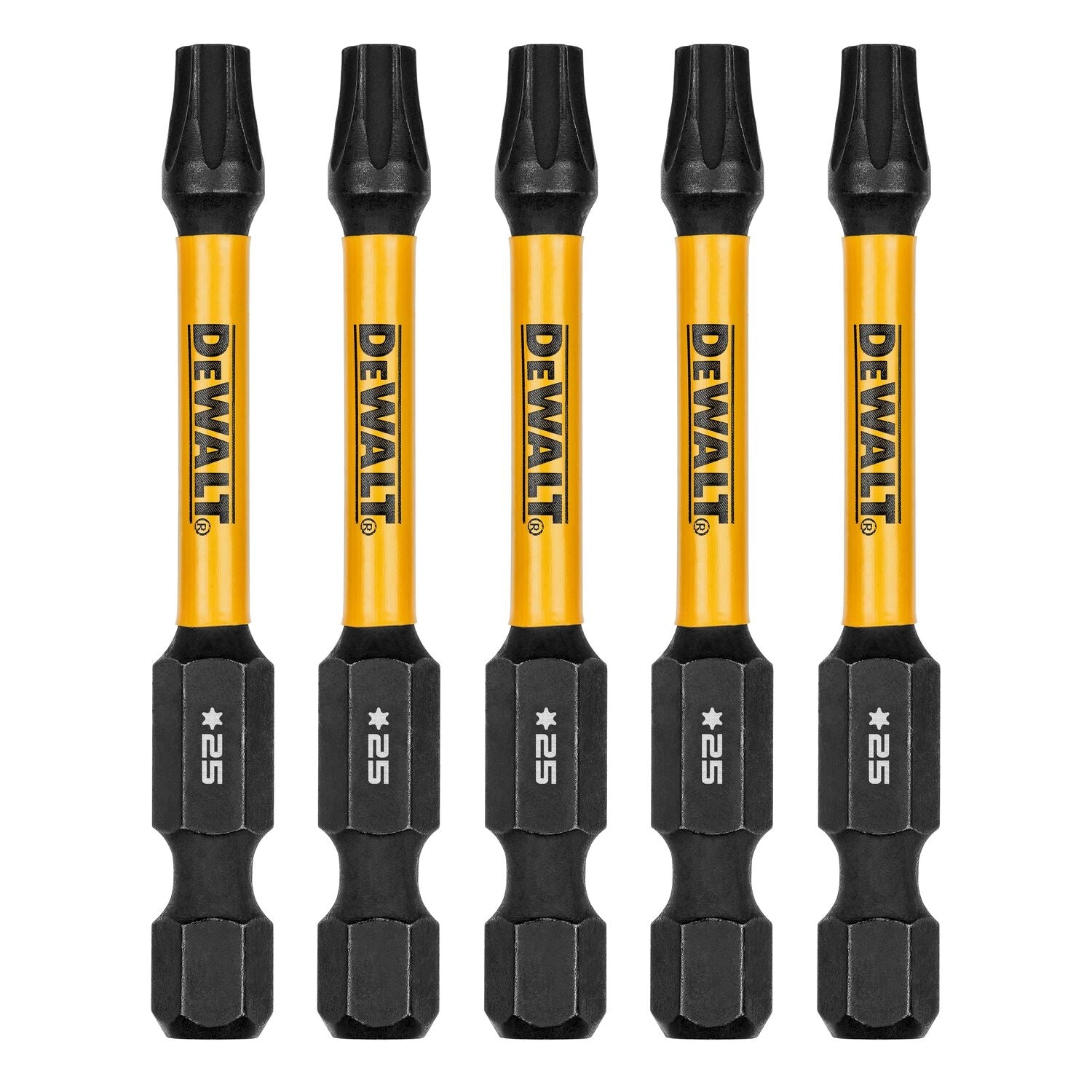 DeWalt DWAF2TX25IR5 FlexTorq Impact Ready Screwdriving Bit, T25, 2-1/4 in. (5-Pack)