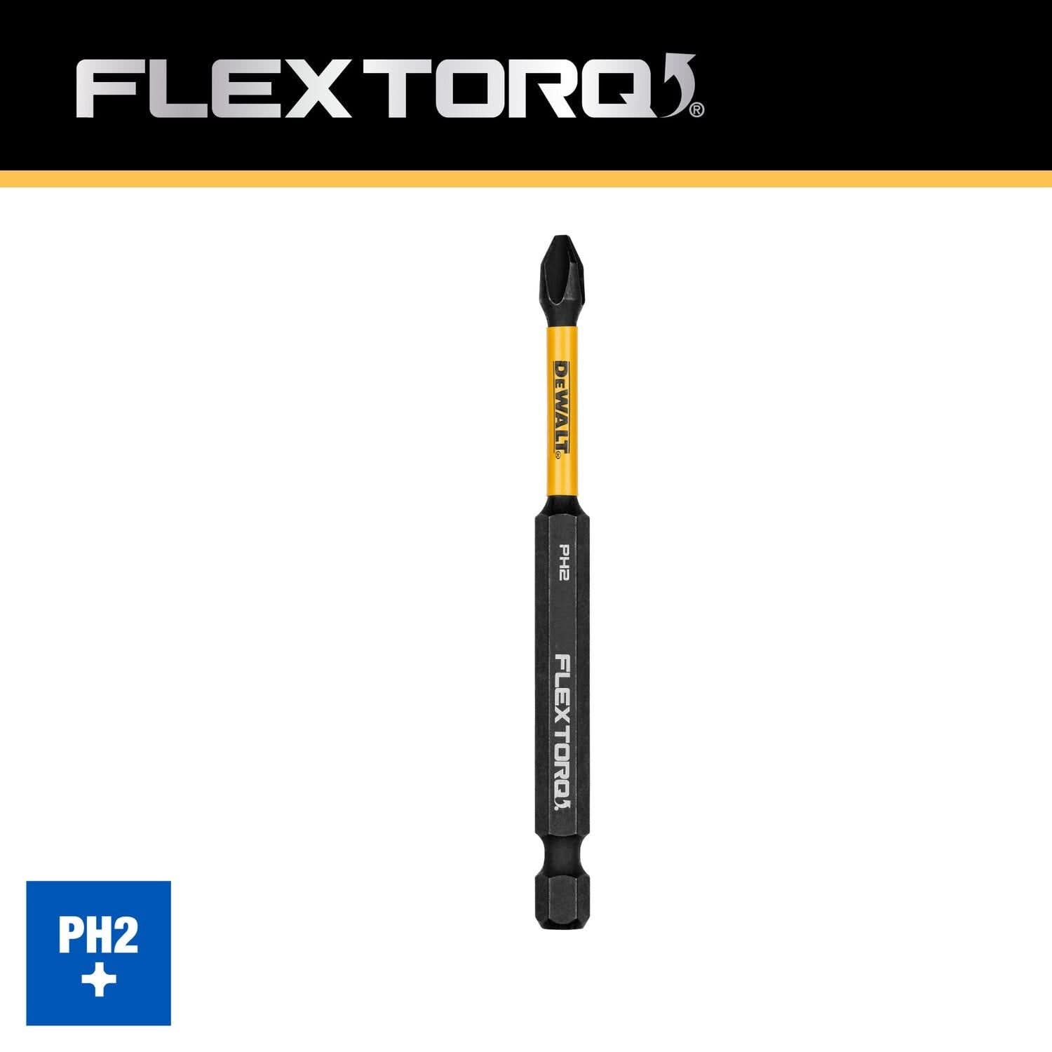 DeWalt DWAF3PH2IR FlexTorq Impact Ready Screwdriving Bit, PH2, 3-1/2 in.