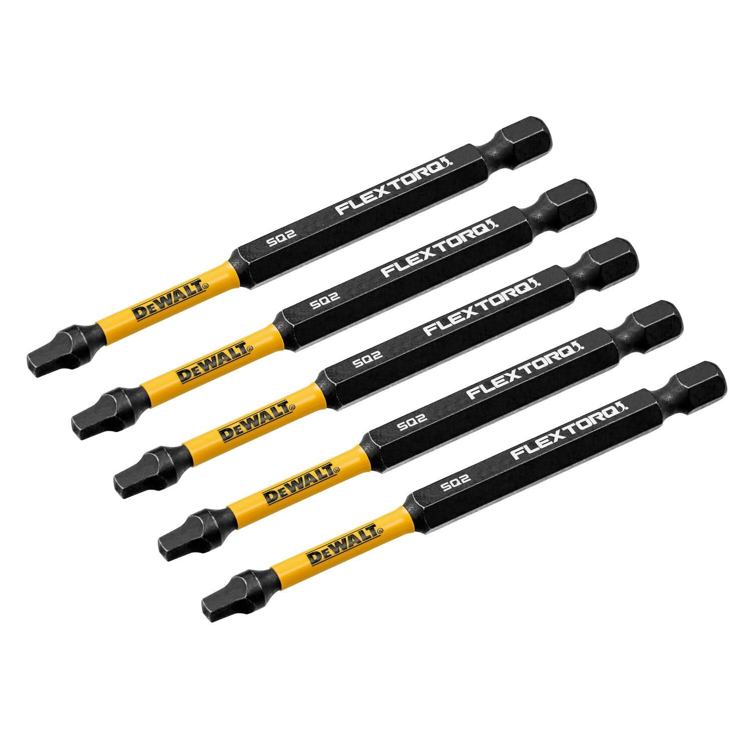 DeWalt DWAF3SQ2IR5 FlexTorq Impact Ready Screwdriving Bit, SQ2, 3-1/2 in. (5-Pack)