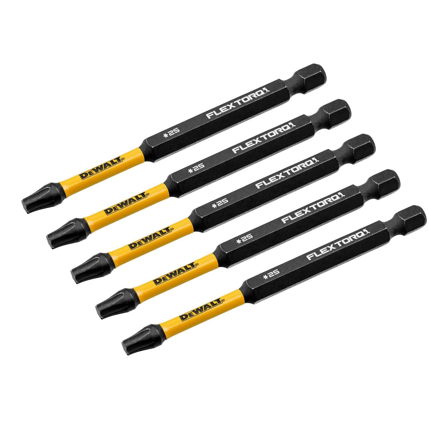DeWalt DWAF3TX25IR5 FlexTorq Impact Ready Screwdriving Bit, T25, 3-1/2 in. (5-Pack)