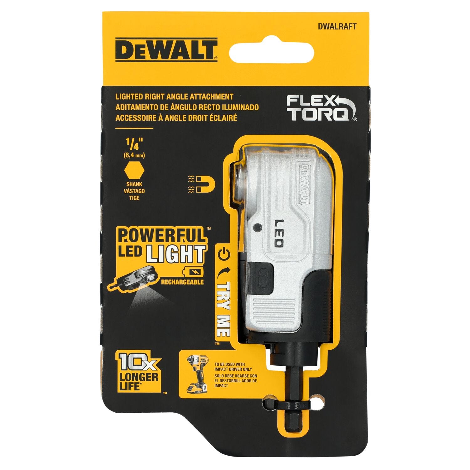 DeWalt DWALRAFT FlexTorq Lighted Modular Right Angle Drill Adapter