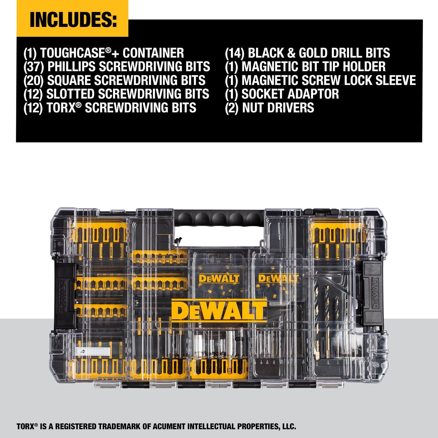 DeWalt DWANGFT100SET 100-Piece FlexTorq Impact Ready Screwdriving Bit Set w/ Case