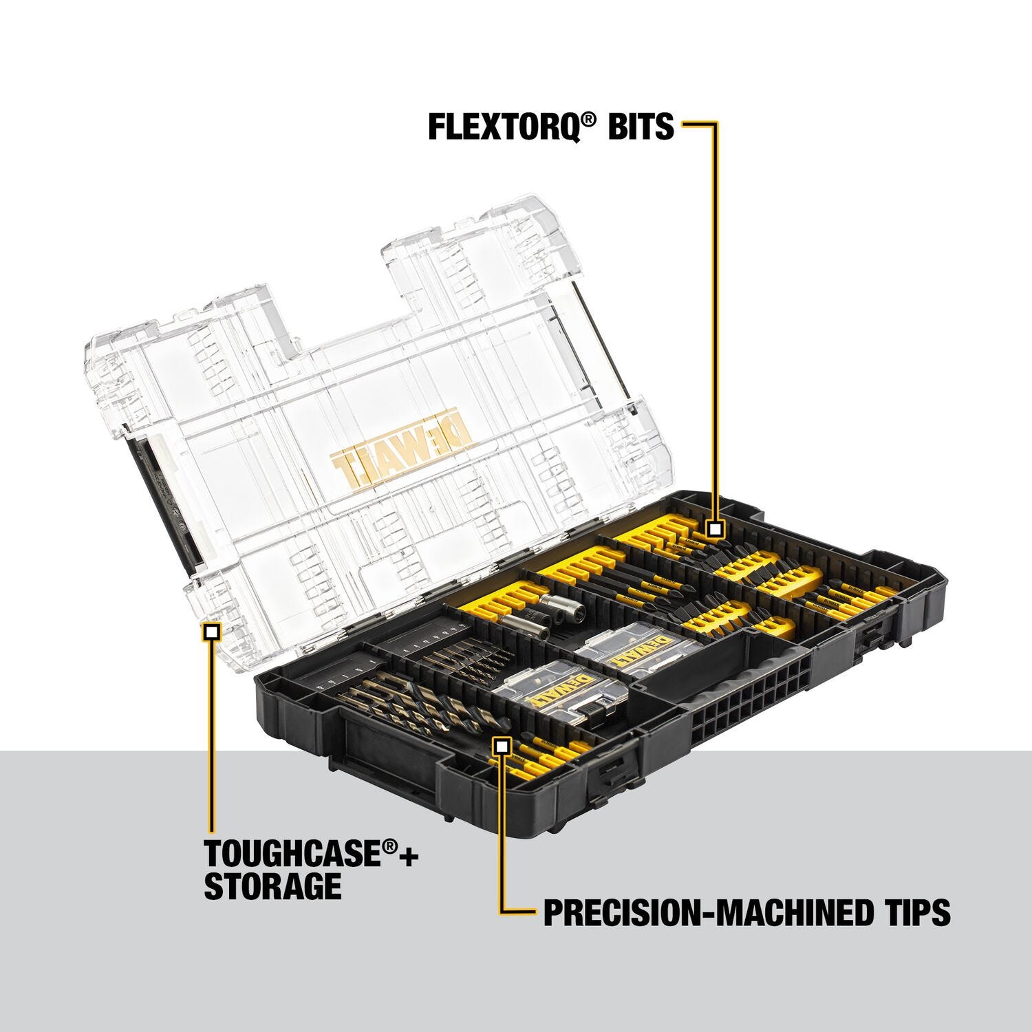 DeWalt DWANGFT100SET 100-Piece FlexTorq Impact Ready Screwdriving Bit Set w/ Case