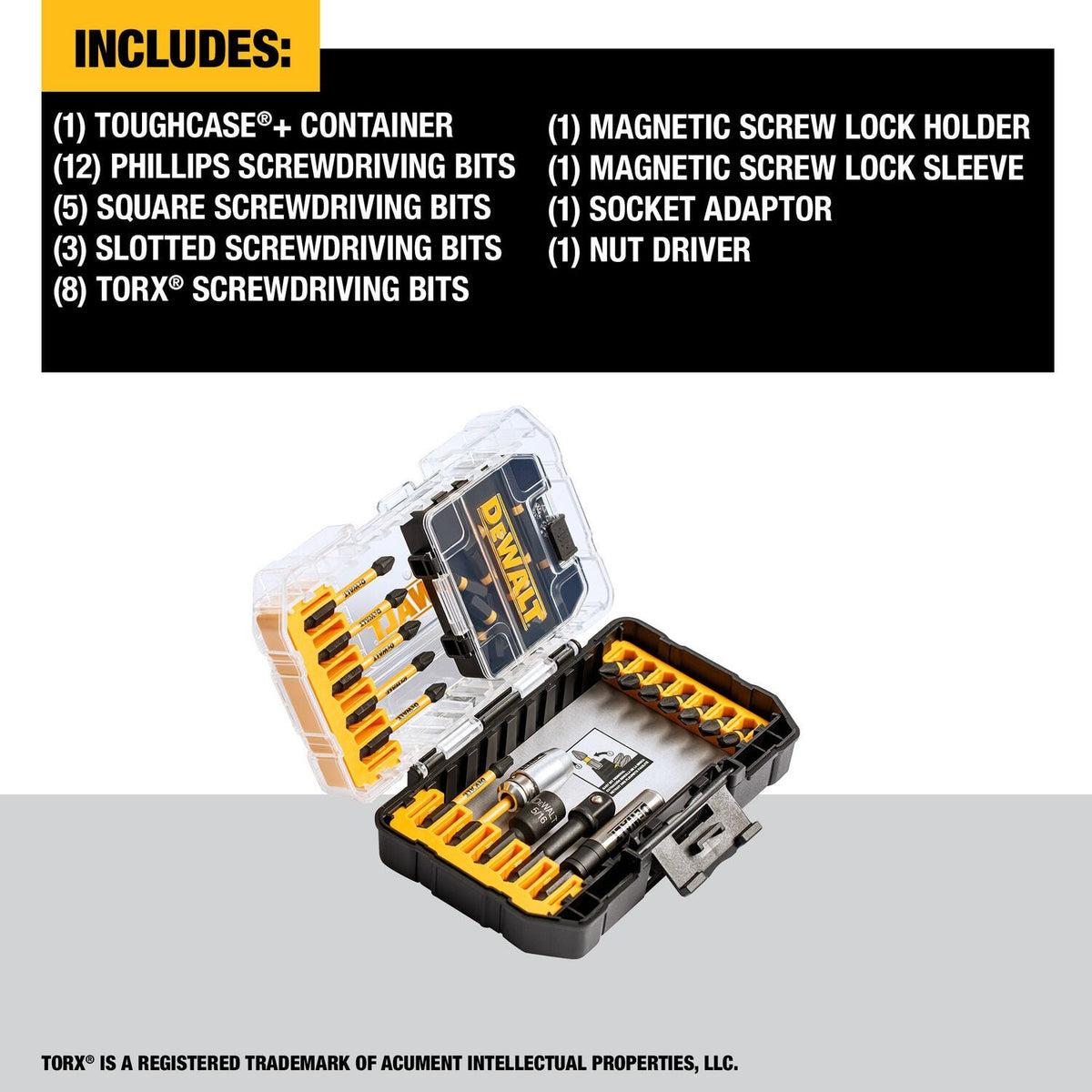 DeWALT DWANGFT32SET 32-Piece FlexTorq Impact Ready Screwdriving Bit Set w/ Case