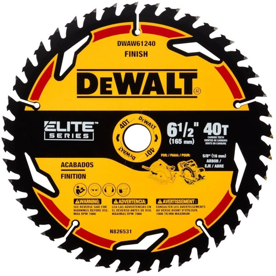 DeWalt DWAW61240 DEWAL-Tooth 6-1/2" 40-Tooth Elite Series Saw Blade