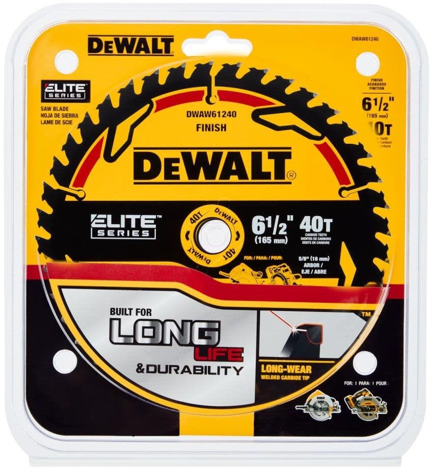 DeWalt DWAW61240 DEWAL-Tooth 6-1/2" 40-Tooth Elite Series Saw Blade
