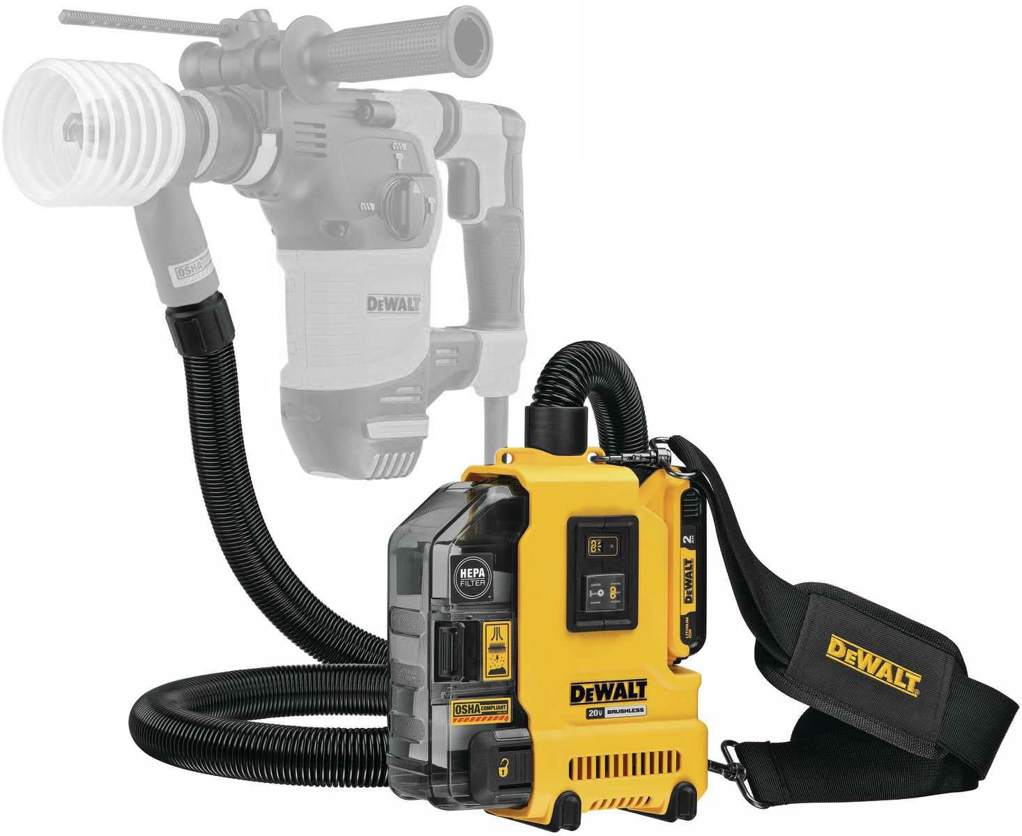 DeWalt DWH161D1 20V Max Brushless Universal Dust Extractor 2.0Ah