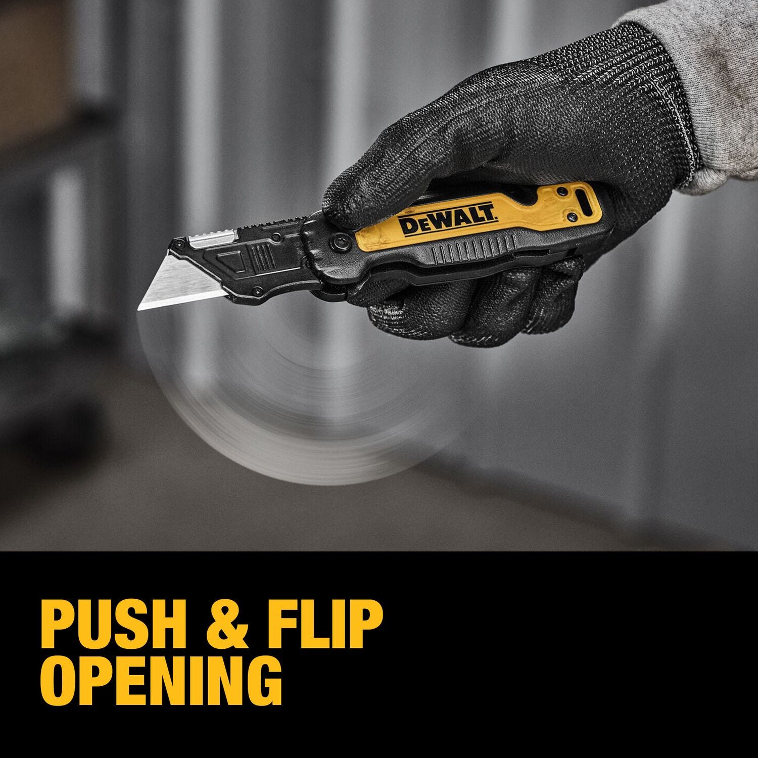DeWalt DWHT10992 Push & Flip Folding Utility Knife with On-Board Blade Storage