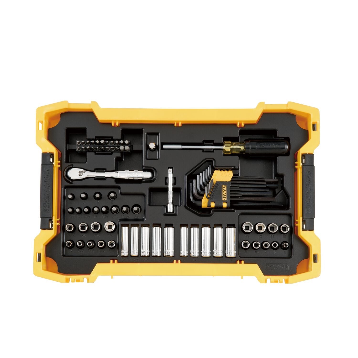 DeWalt DWMT45402 131-Piece 1/4 in. & 3/8 in. Mechanics Tool Set w/ ToughSystem 2.0 Tray