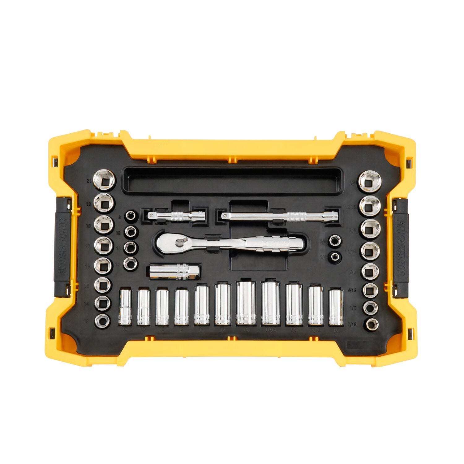 DeWalt DWMT45402 131-Piece 1/4 in. & 3/8 in. Mechanics Tool Set w/ ToughSystem 2.0 Tray