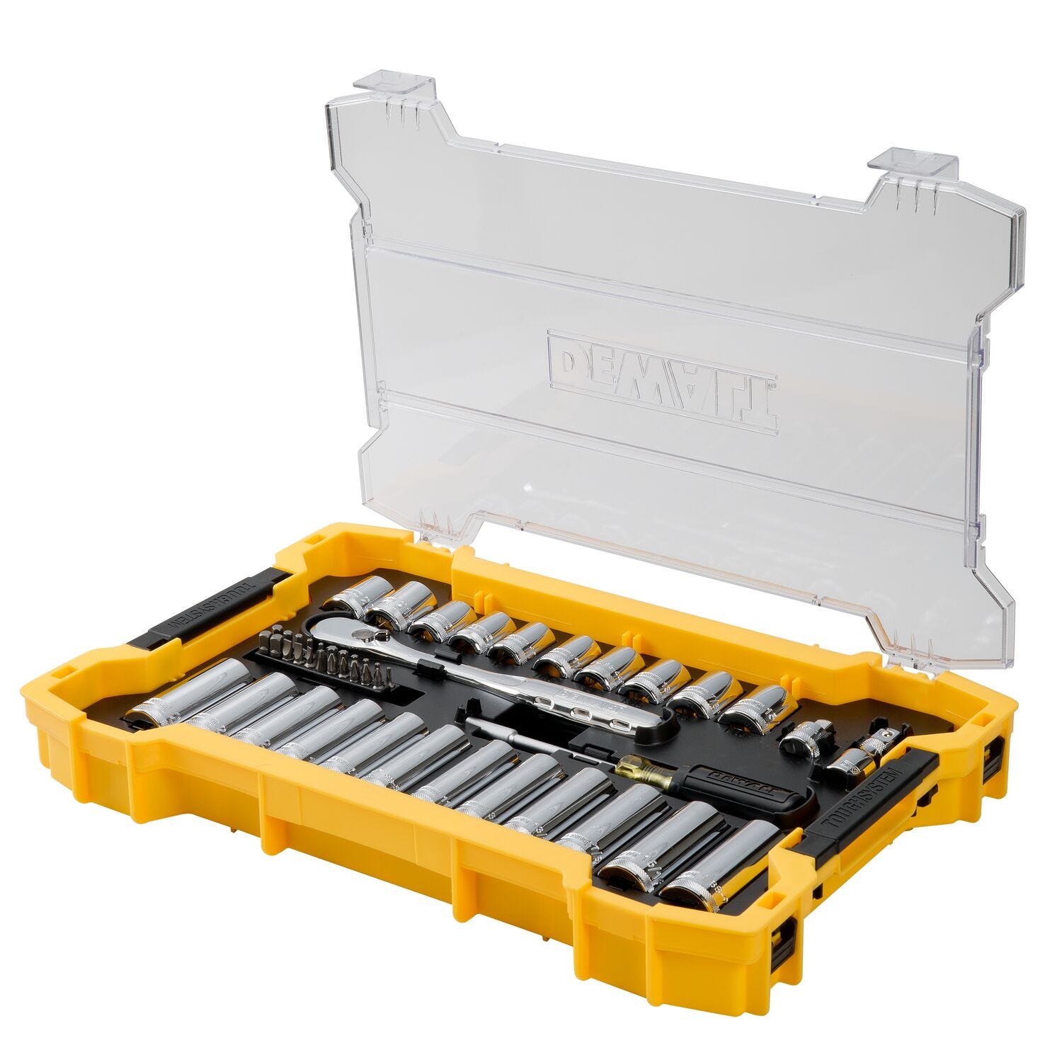 DeWalt DWMT45403 85-Piece 3/8 in. & 1/2 in. Mechanics Tool Set w/ ToughSystem 2.0 Tray