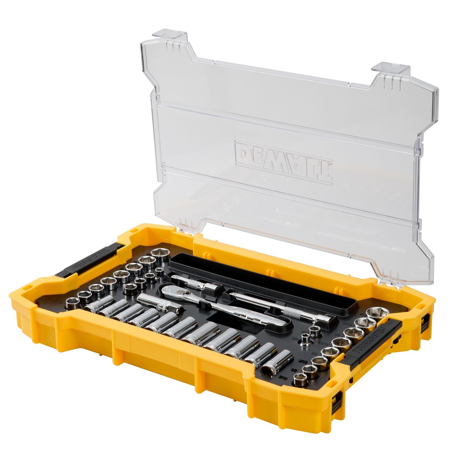 DeWalt DWMT45403 85-Piece 3/8 in. & 1/2 in. Mechanics Tool Set w/ ToughSystem 2.0 Tray