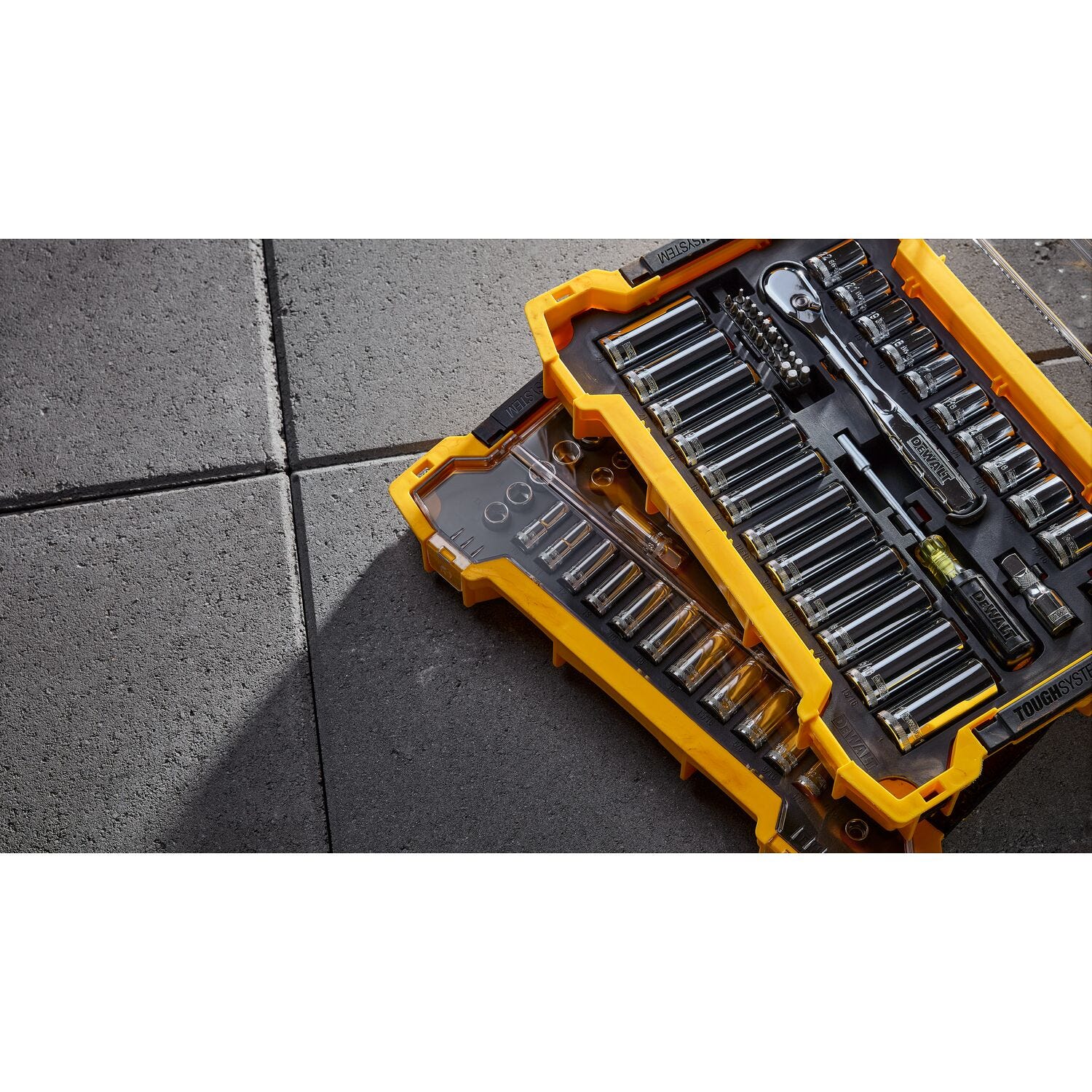 DeWalt DWMT45403 85-Piece 3/8 in. & 1/2 in. Mechanics Tool Set w/ ToughSystem 2.0 Tray