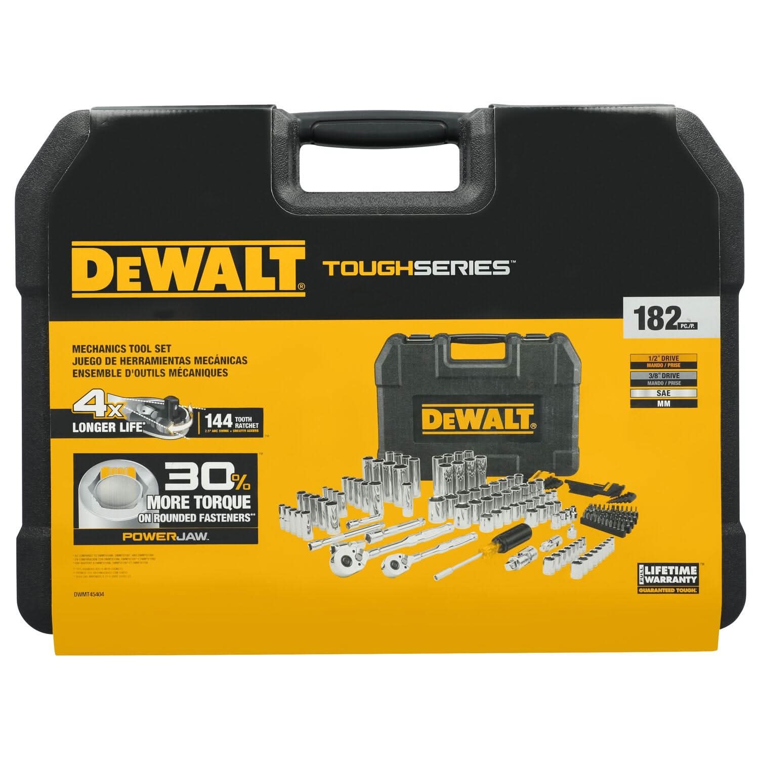 DeWalt DWMT45404 TOUGHSERIES 182-Piece 2 Drive Mechanics Tool Set