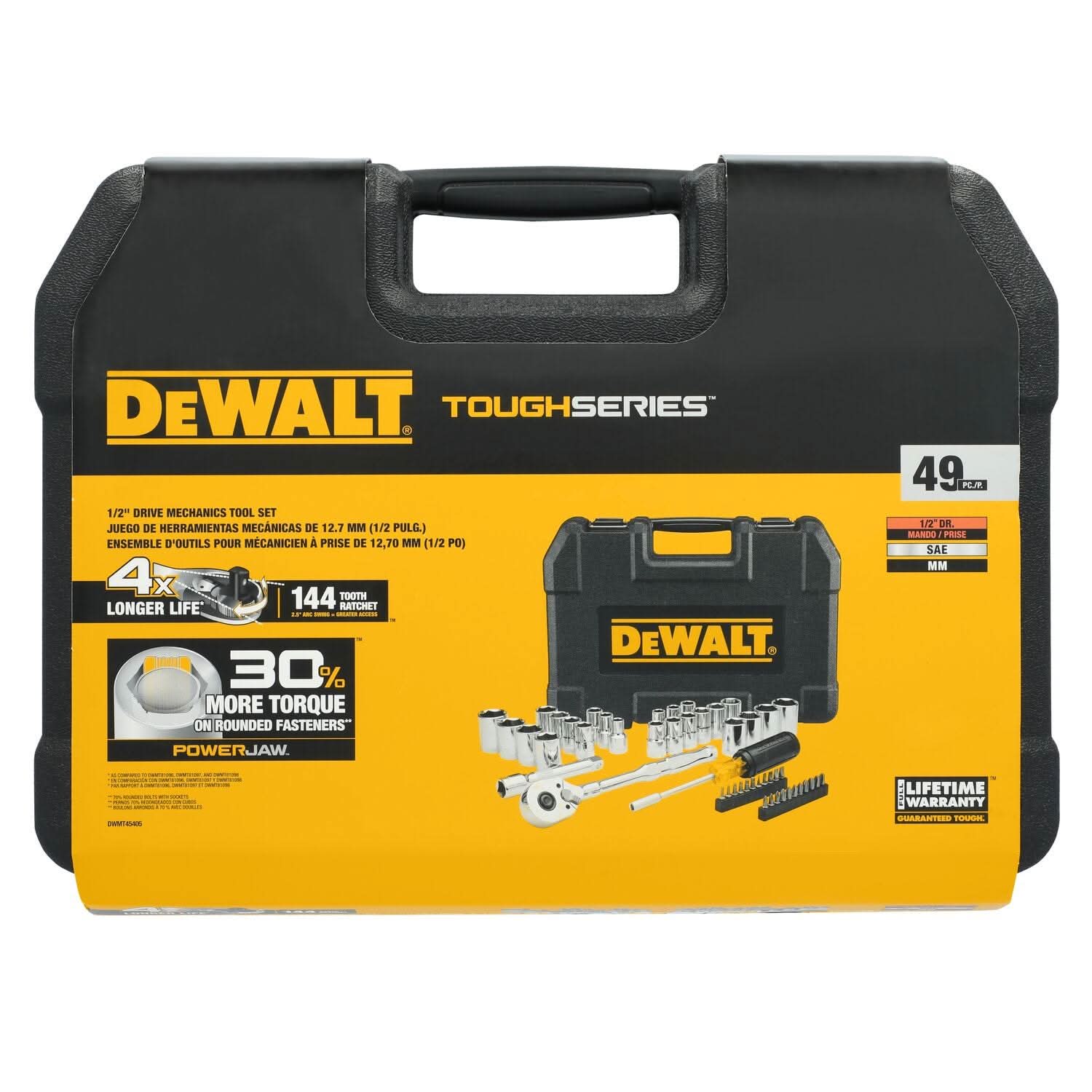 DeWalt DWMT45405 TOUGHSERIES 49-Piece 1/2 in. Drive Mechanics Tool