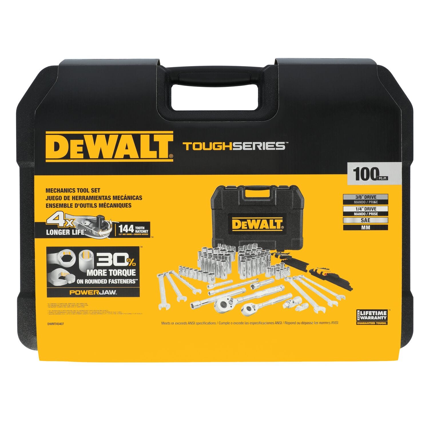 DeWalt DWMT45407 TOUGHSERIES 100-Piece 2 Drive Mechanics Tool Set