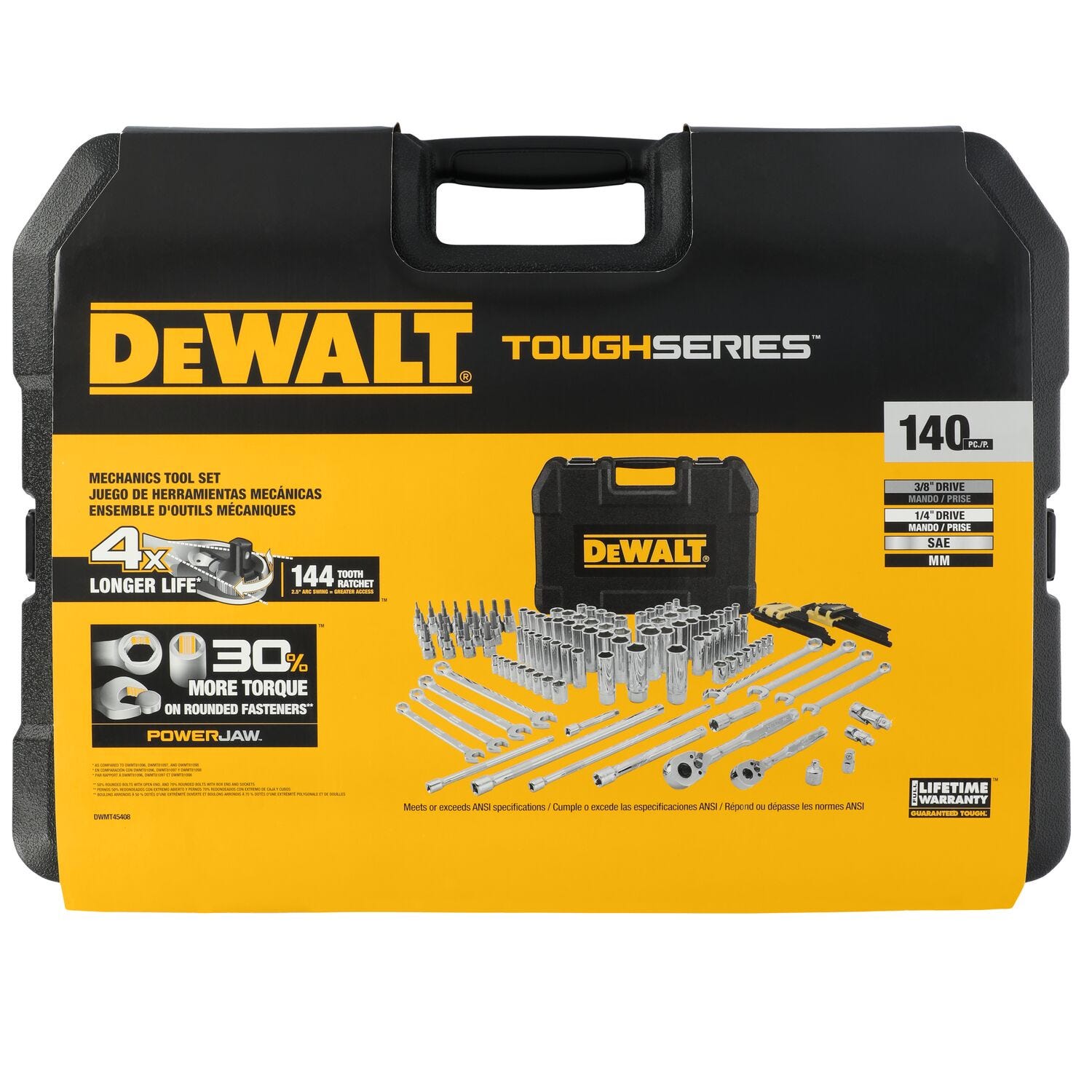 DeWalt DWMT45408 TOUGHSERIES 140-Piece 2 Drive Mechanics Tool Set