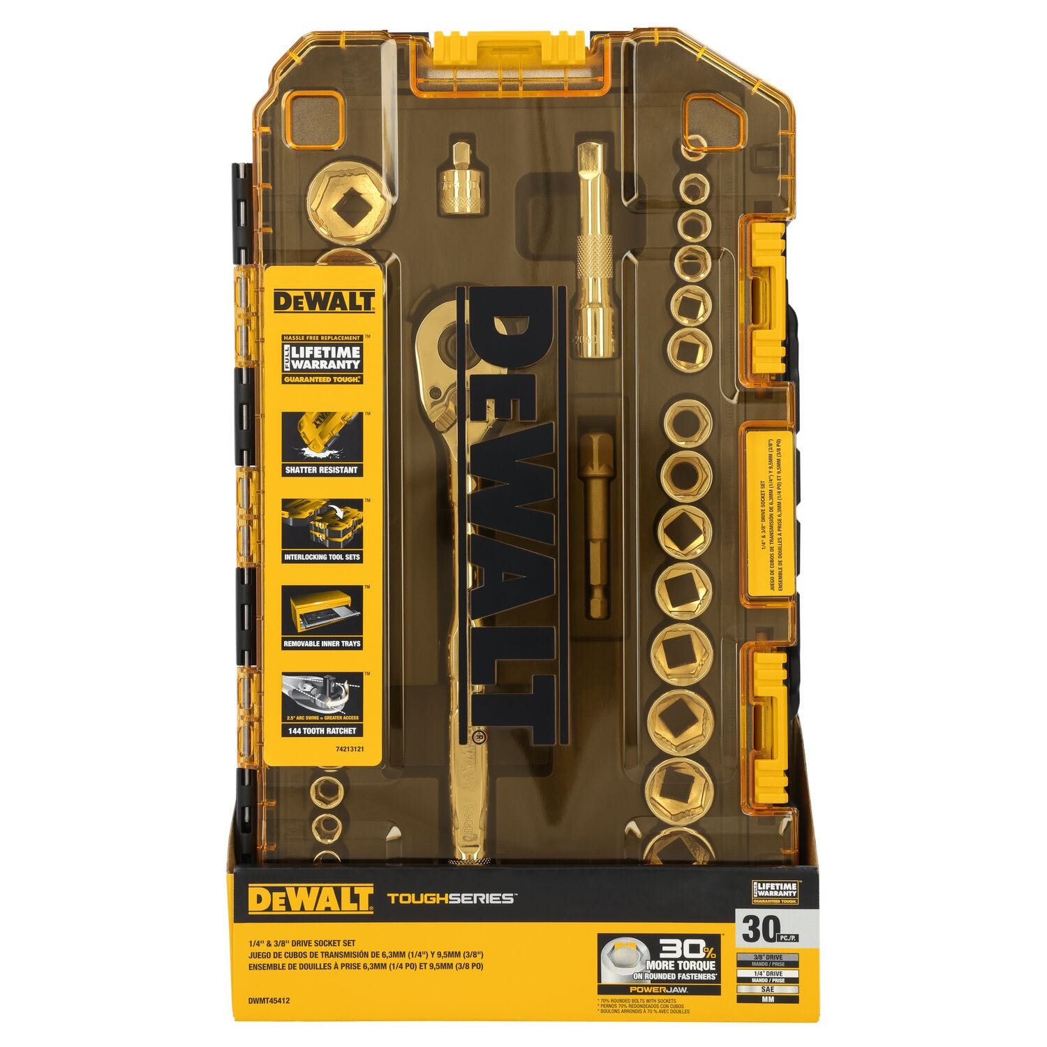 DeWalt DWMT45412 TOUGHSERIES 30-Piece TOUGH BOX 3/8 in. Drive Mechanics Tool Set