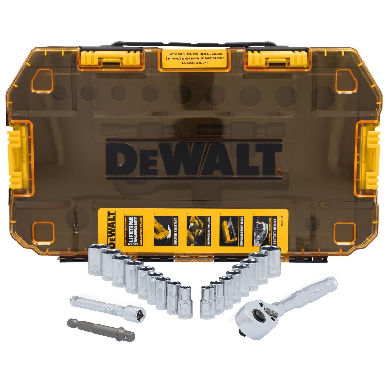 DeWalt DWMT45413 TOUGHSERIES 20-Piece TOUGH BOX 1/4 in. Drive Mechanics Tool Set