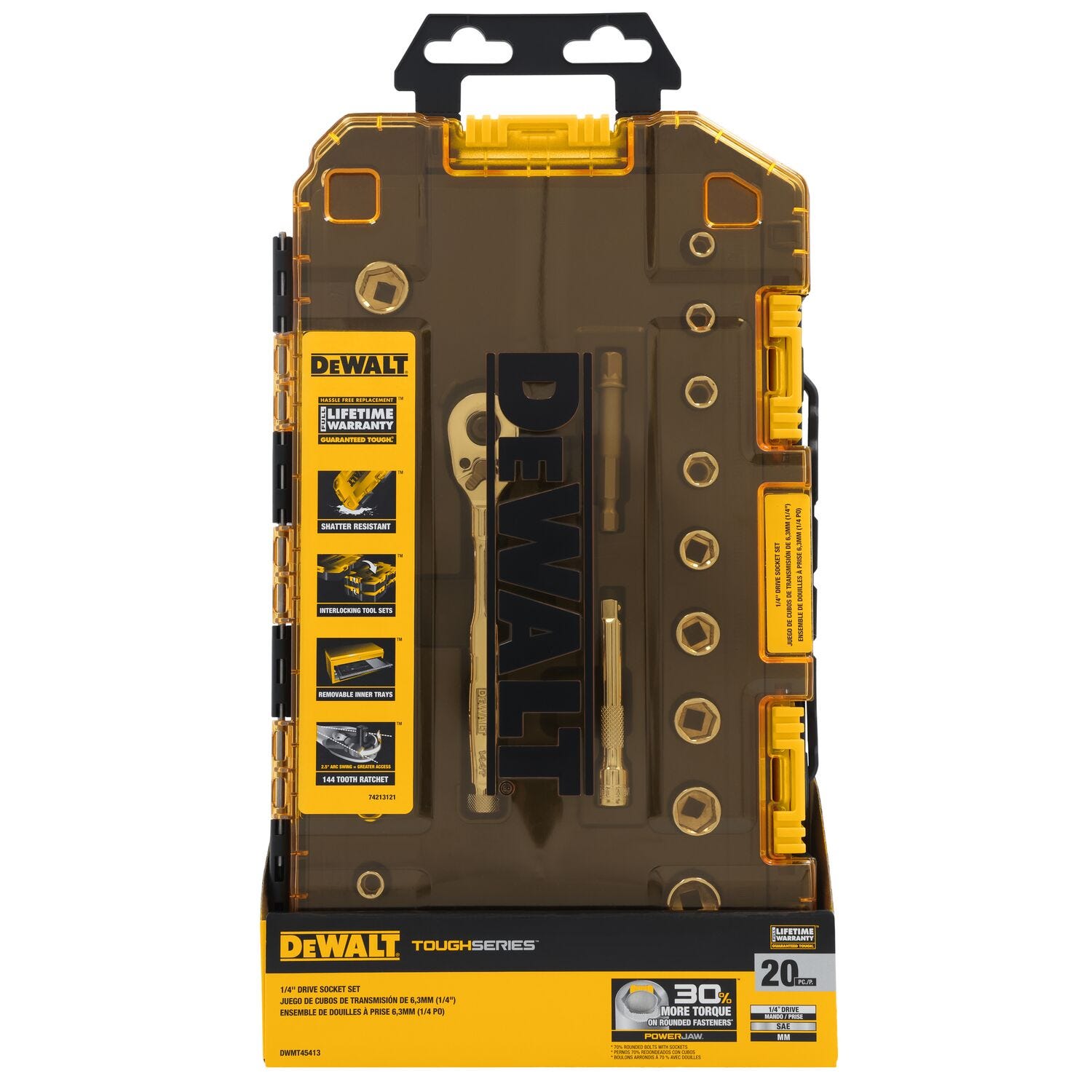 DeWalt DWMT45413 TOUGHSERIES 20-Piece TOUGH BOX 1/4 in. Drive Mechanics Tool Set