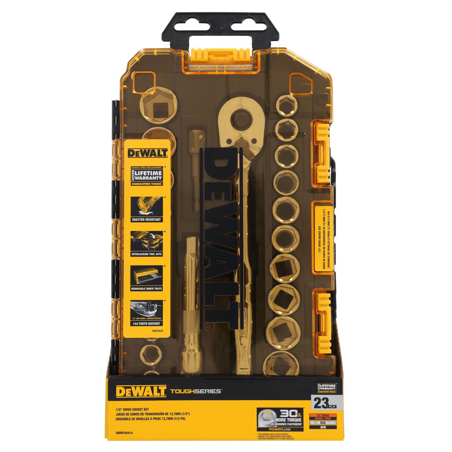 DeWalt DWMT45414 TOUGHSERIES 23-Piece TOUGH BOX 1/2 in. Drive Mechanics Tool Set