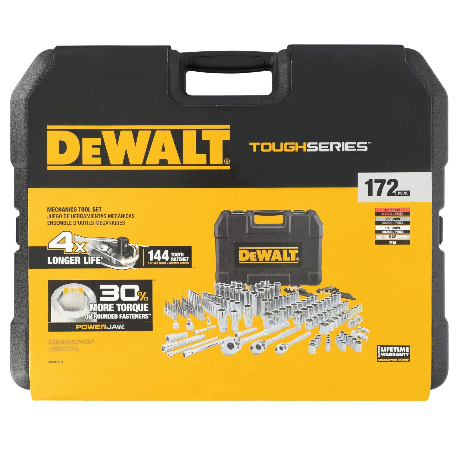DeWalt DWMT45416 TOUGHSERIES 172-Piece 3 Drive Mechanics Tool Set