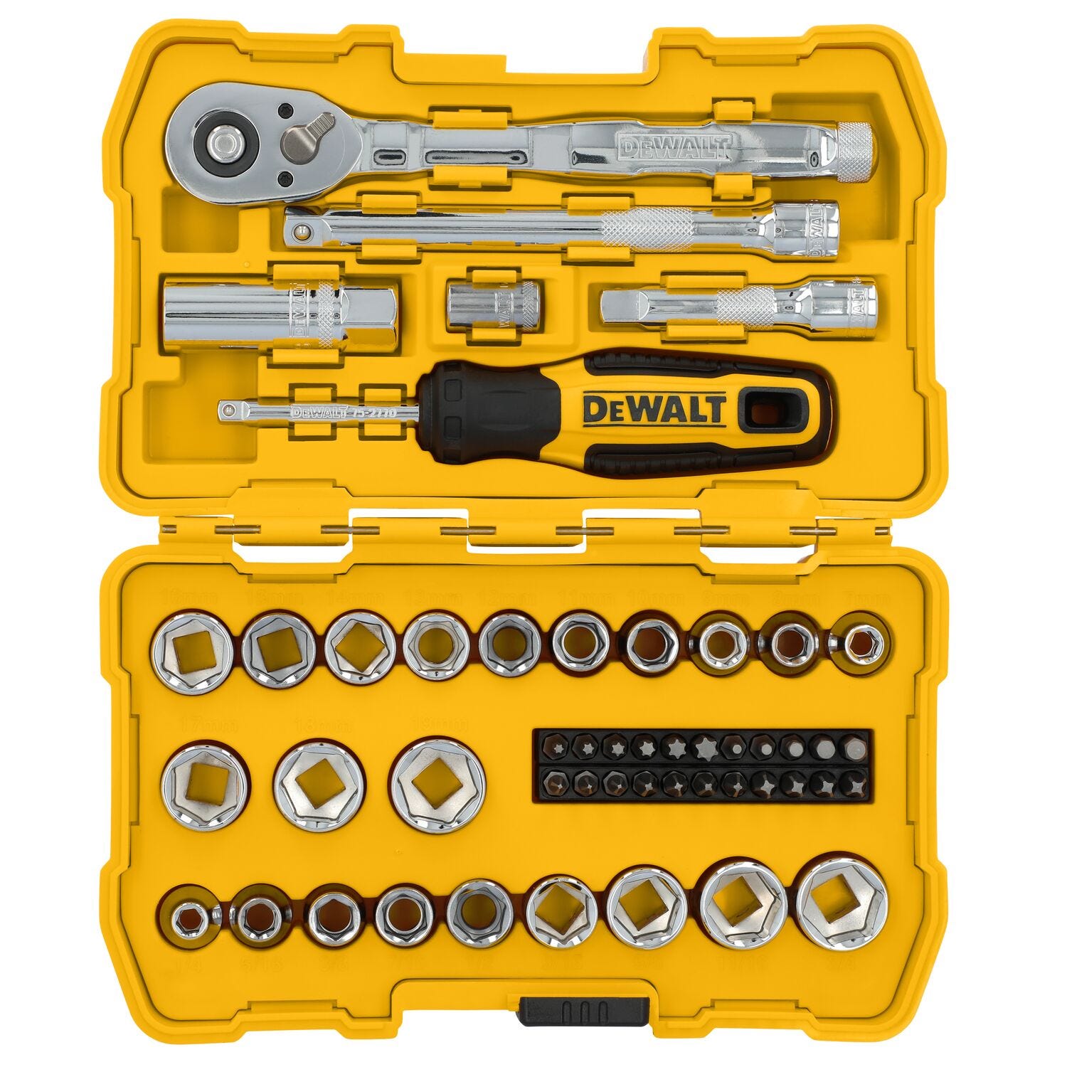 DRT セット DeWalt DWMT45423 50-Piece 3/8 in. Drive Mechanics Tool Set – Tool Nut
