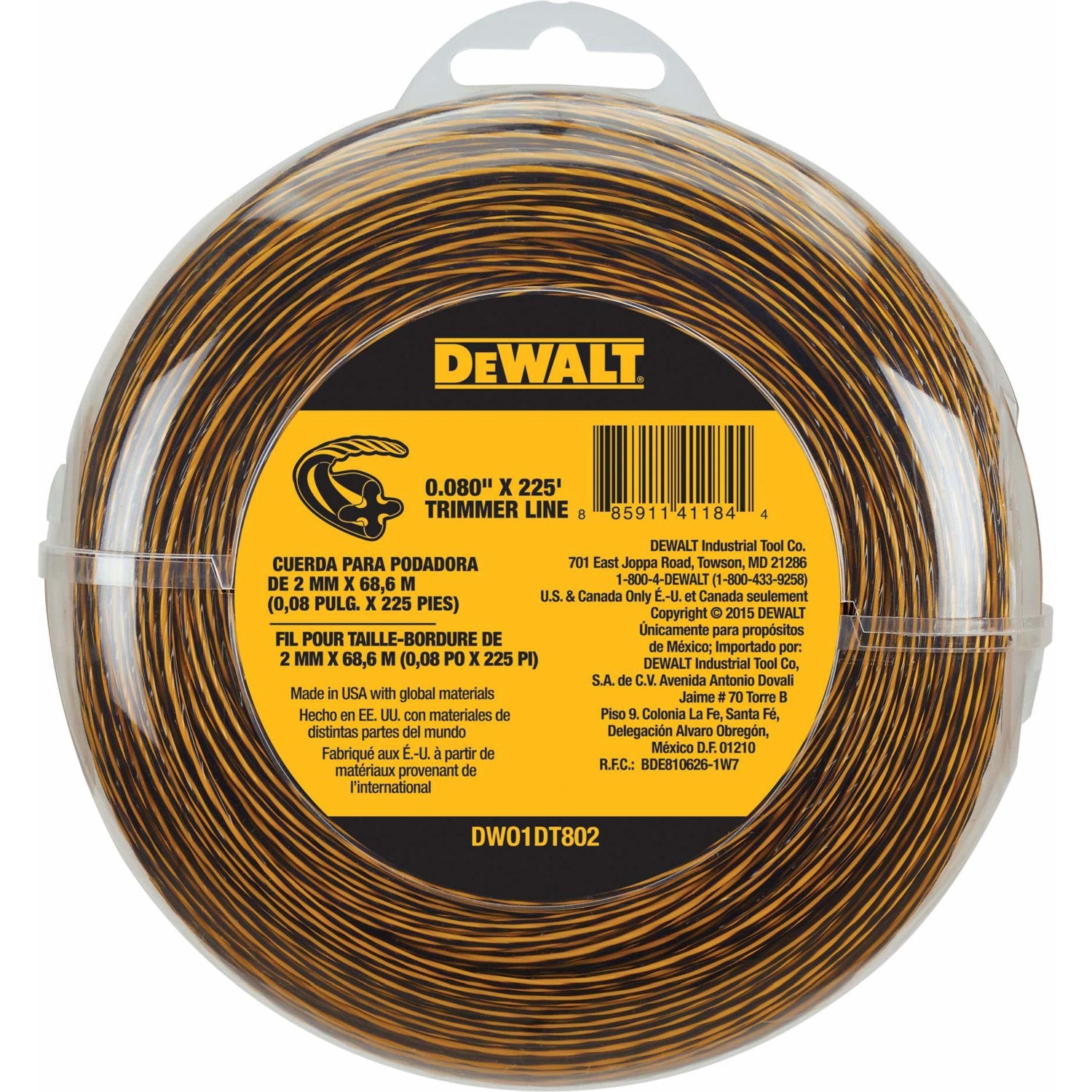 DeWalt DWO1DT802 Trimmer Line 0.080-inch x 225-foot