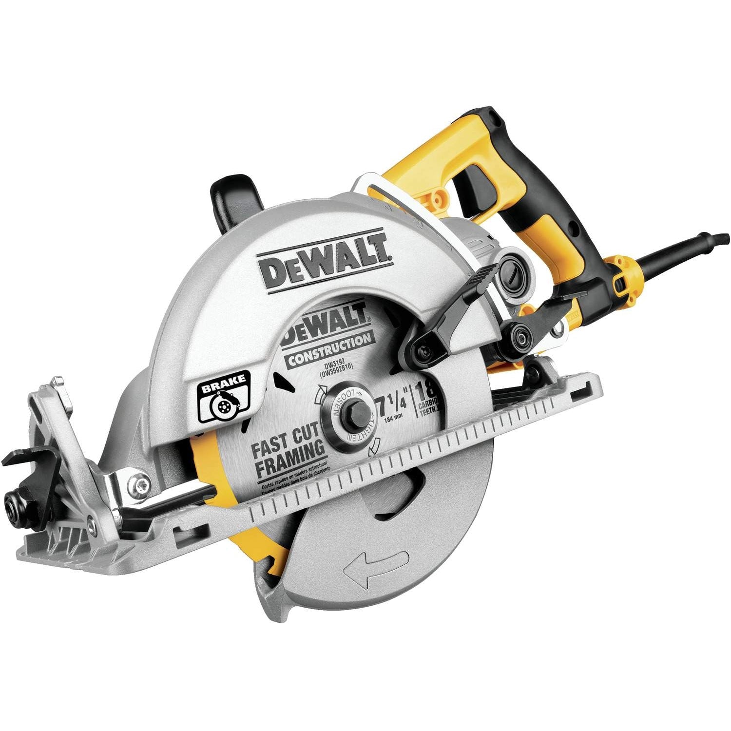 DeWalt DWS535B 7-1/4" Worm Drive Circular Saw w/ Electric Brake