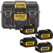 DeWalt ToughSystem 2.0 20V MAX Dual Port Charging Case plus 20V MAX 3.0Ah Battery 4-Pack