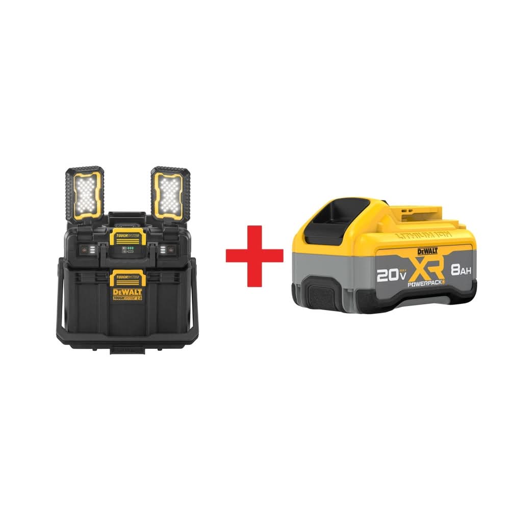 DeWalt 20V MAX ToughSystem 2.0 Light Box with 20V MAX XR POWERPACK 8.0Ah Battery