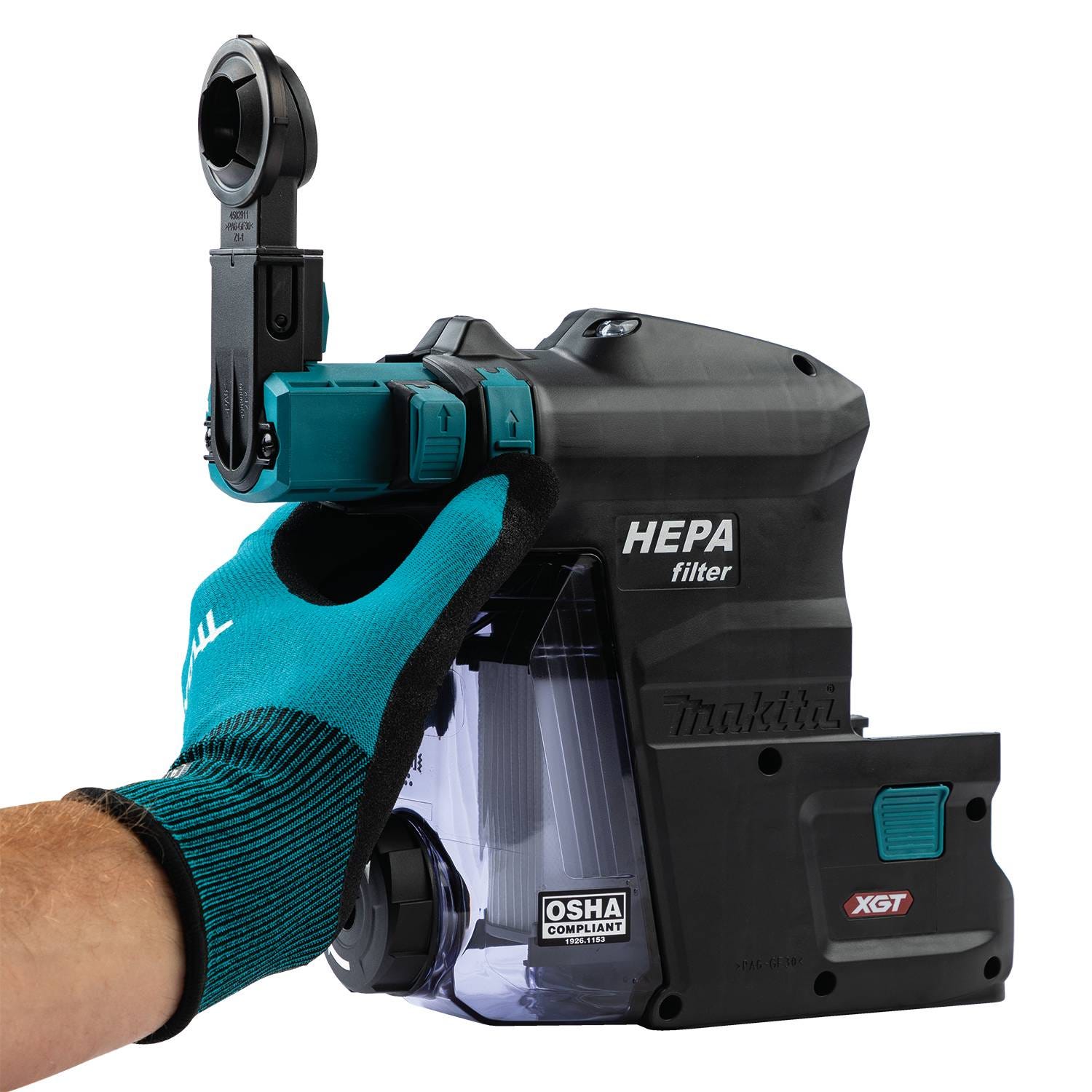 Makita DX14 Dust Extractor Attachment with HEPA Filter Cleaning Mechanism