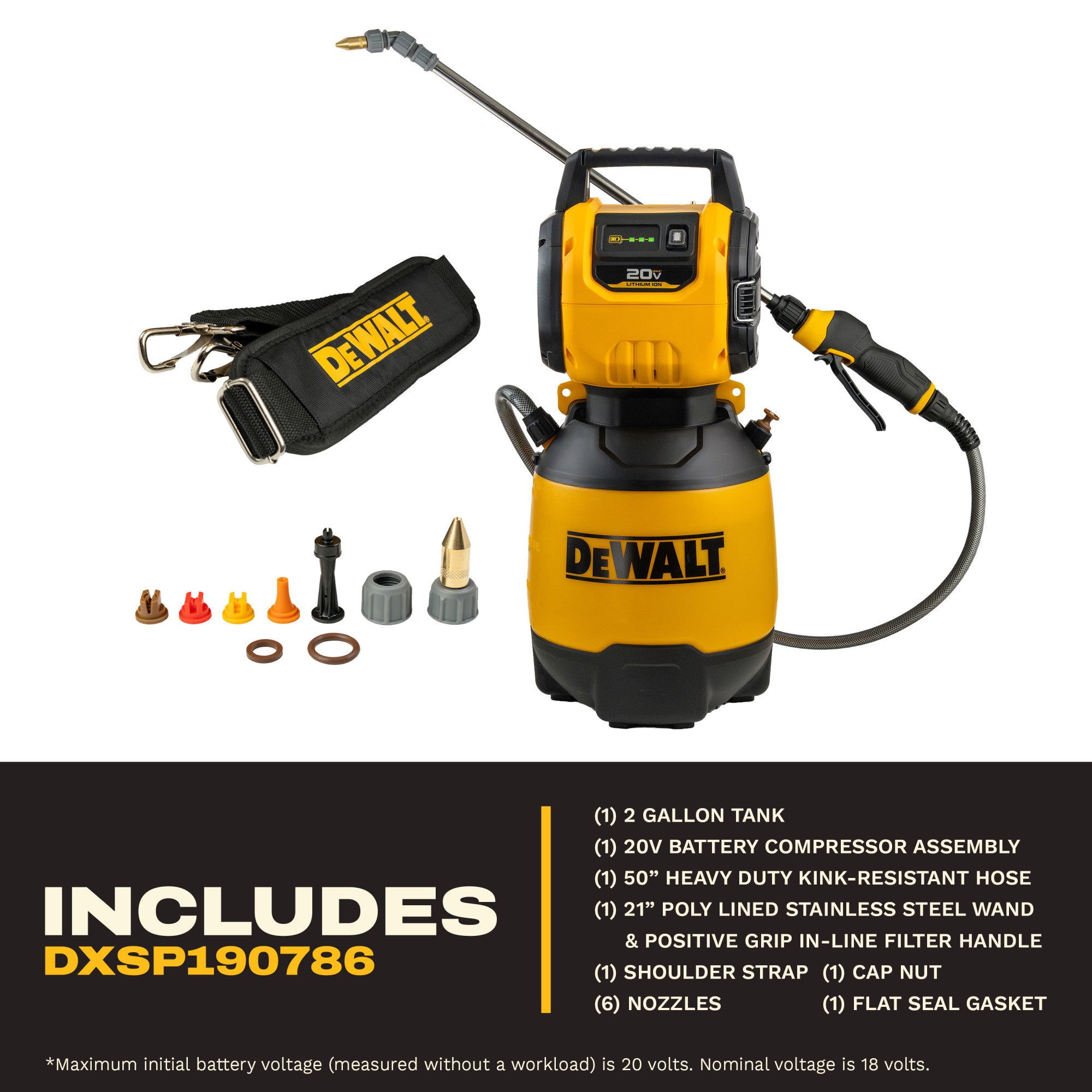 DeWALT 2‑Gallon 20V MAX Compressed Air Sprayer, Tool Only (DXSP190876B)